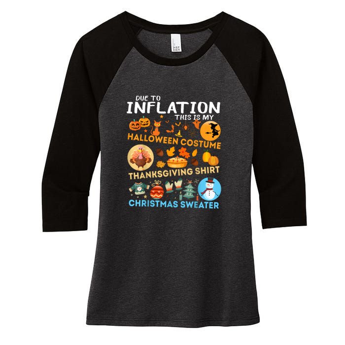 My Spooky Halloween Thanksgiving Ugly Christmas Costume Women's Tri-Blend 3/4-Sleeve Raglan Shirt