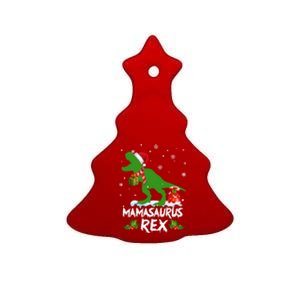 Mamasaurus Santa Hat Christmas Pajama Matching Family Gift Ceramic Tree Ornament