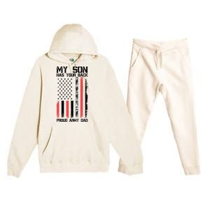 My Son Has Your Back Proud Army Dad Military Father Gift Premium Hooded Sweatsuit Set