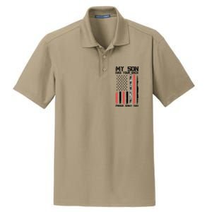 My Son Has Your Back Proud Army Dad Military Father Gift Dry Zone Grid Polo