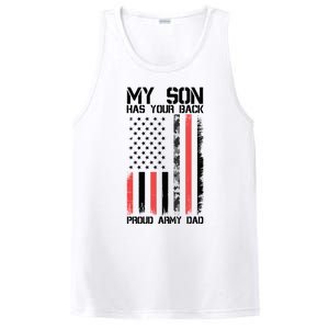 My Son Has Your Back Proud Army Dad Military Father Gift PosiCharge Competitor Tank