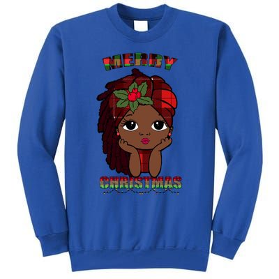 Melanin Santa Hat Black African American Meaningful Gift Tall Sweatshirt