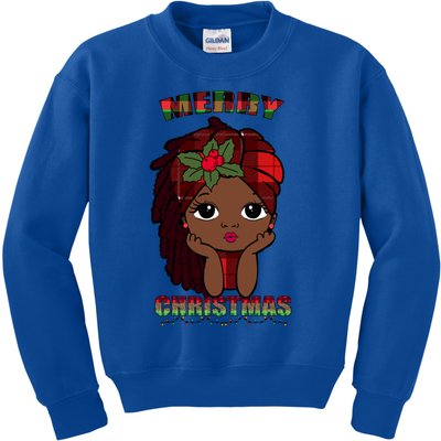 Melanin Santa Hat Black African American Meaningful Gift Kids Sweatshirt