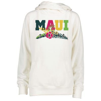 Maui Strong Hawaii Wildfire Relief Womens Funnel Neck Pullover Hood