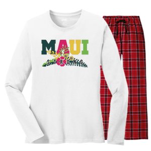 Maui Strong Hawaii Wildfire Relief Women's Long Sleeve Flannel Pajama Set 