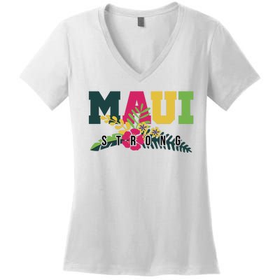 Maui Strong Hawaii Wildfire Relief Women's V-Neck T-Shirt