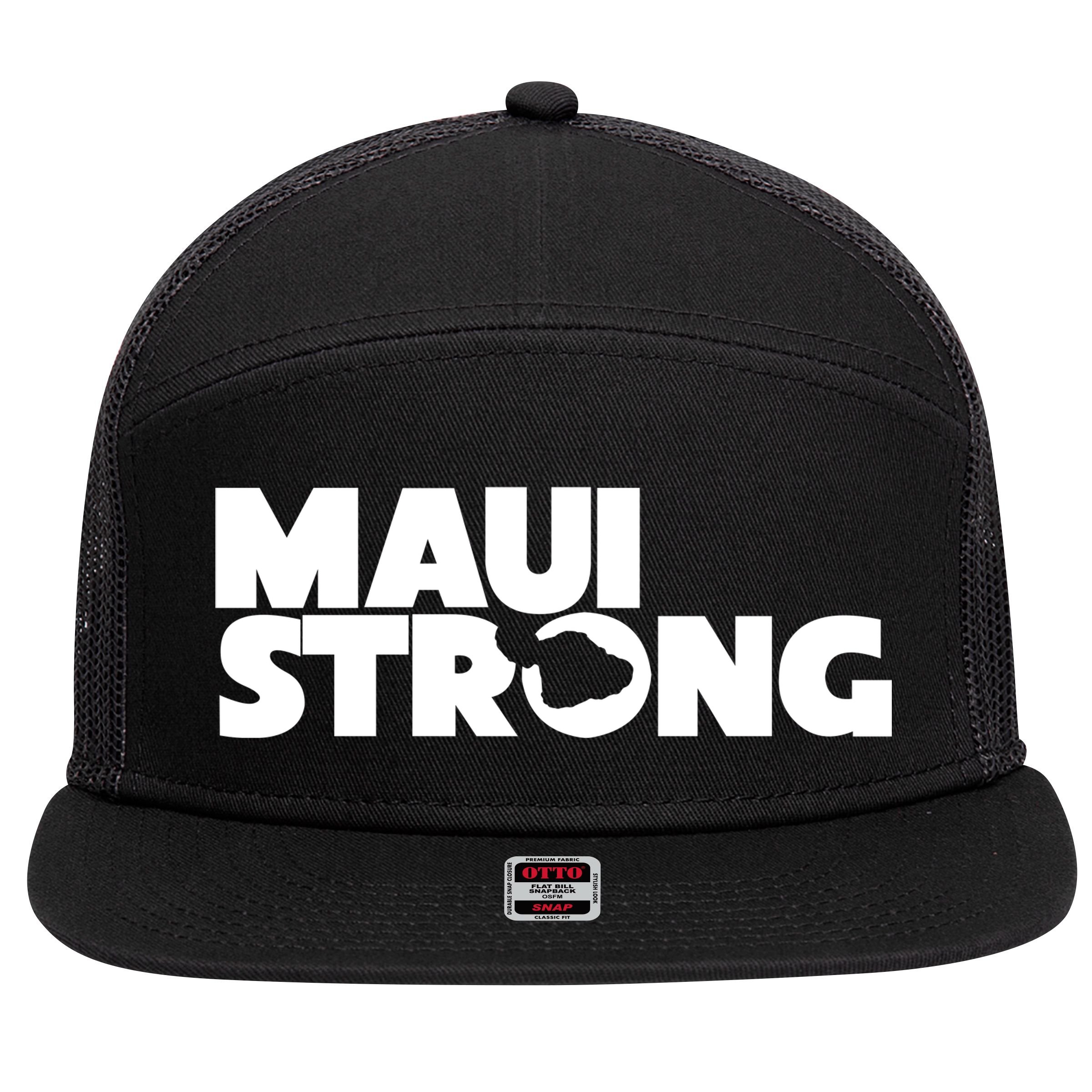 Maui Strong Hawaii Wildfire 7 Panel Mesh Trucker Snapback Hat