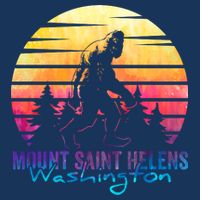 Mount Saint Helens Washington National Park Retro 80's 7 Panel Mesh Trucker Snapback Hat