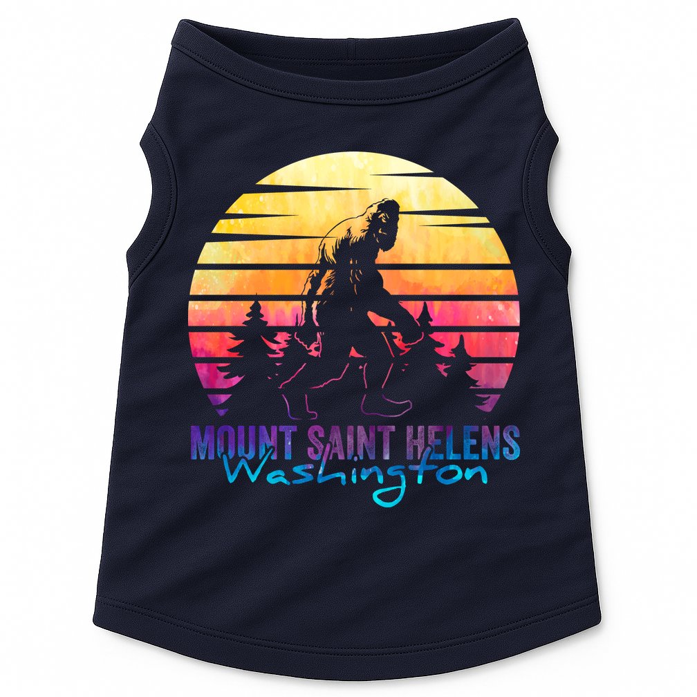 Mount Saint Helens Washington National Park Retro 80's Doggie Tank