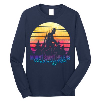 Mount Saint Helens Washington National Park Retro 80's Long Sleeve Shirt