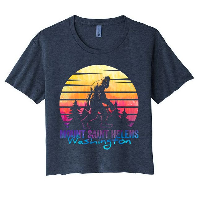 Mount Saint Helens Washington National Park Retro 80's Crop Top