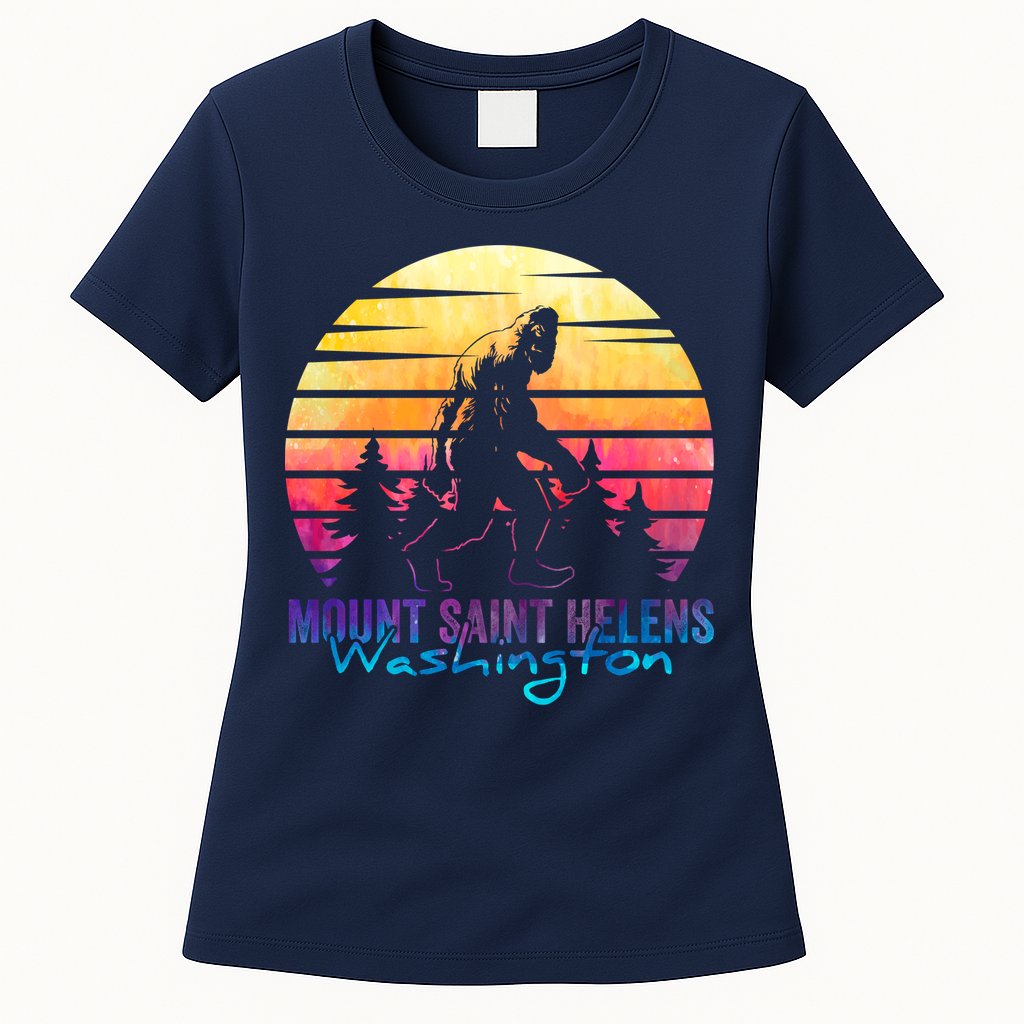 Mount Saint Helens Washington National Park Retro 80's Womens T-Shirt
