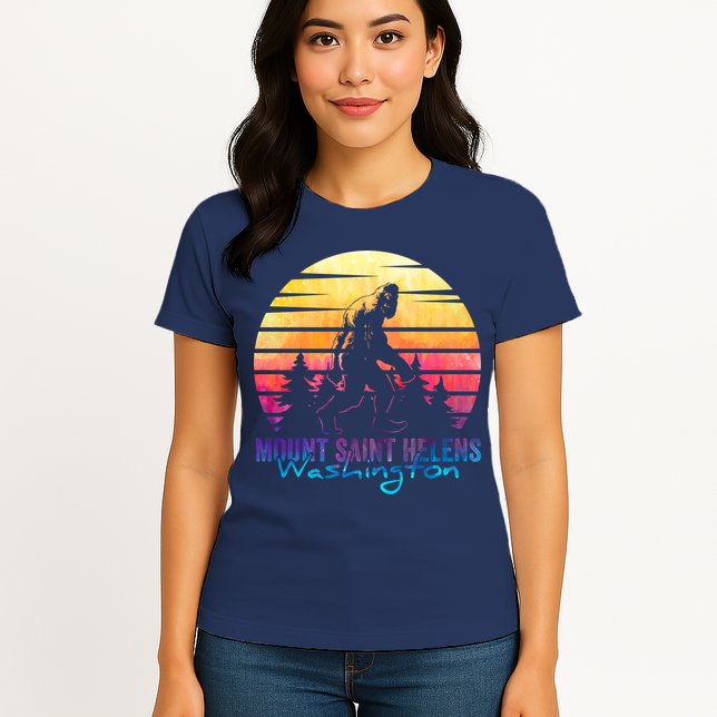 Mount Saint Helens Washington National Park Retro 80's Womens T-Shirt