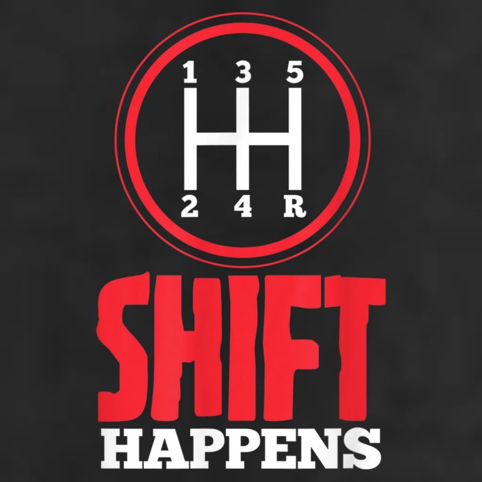 Mens Shift Happens Funny Mechanic Car Lover 7 Panel Mesh Trucker Snapback Hat