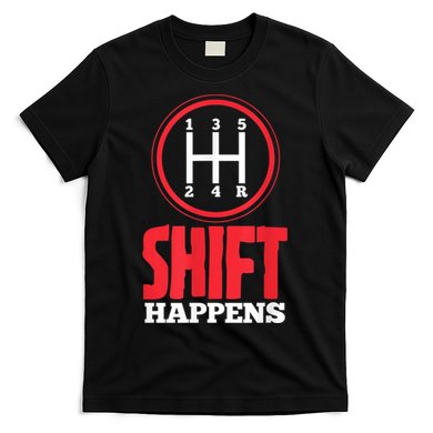 Mens Shift Happens Funny Mechanic Car Lover T-Shirt