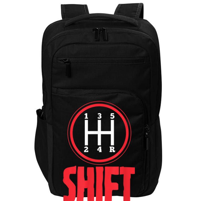 Mens Shift Happens Funny Mechanic Car Lover Impact Tech Backpack