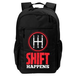 Mens Shift Happens Funny Mechanic Car Lover Daily Commute Backpack