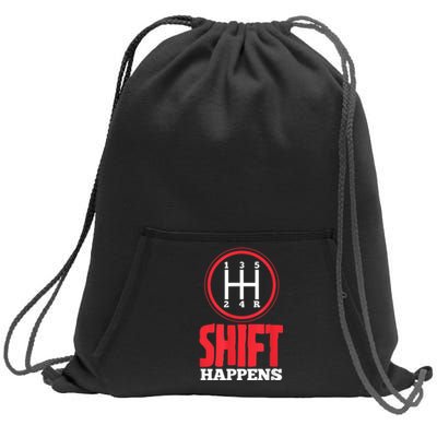 Mens Shift Happens Funny Mechanic Car Lover Sweatshirt Cinch Pack Bag