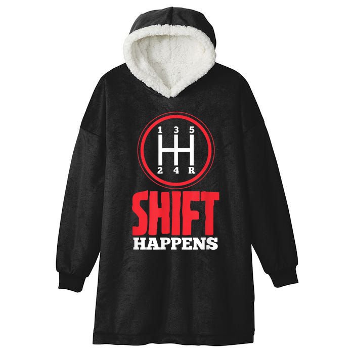 Mens Shift Happens Funny Mechanic Car Lover Hooded Wearable Blanket