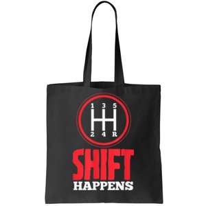 Mens Shift Happens Funny Mechanic Car Lover Tote Bag