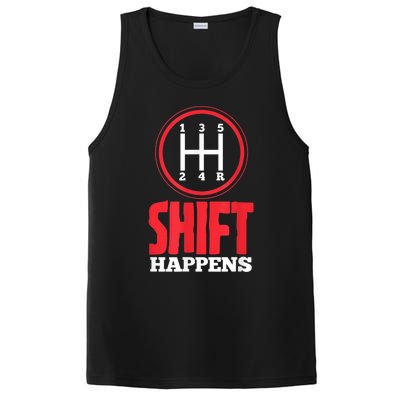 Mens Shift Happens Funny Mechanic Car Lover PosiCharge Competitor Tank