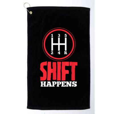 Mens Shift Happens Funny Mechanic Car Lover Platinum Collection Golf Towel