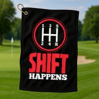 Mens Shift Happens Funny Mechanic Car Lover Golf Towel