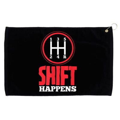 Mens Shift Happens Funny Mechanic Car Lover Grommeted Golf Towel