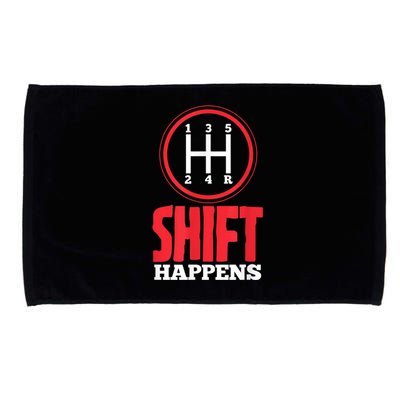 Mens Shift Happens Funny Mechanic Car Lover Microfiber Hand Towel