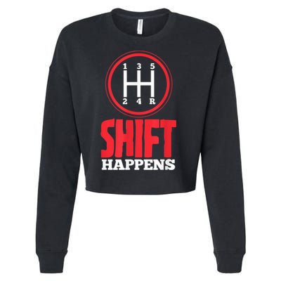 Mens Shift Happens Funny Mechanic Car Lover Cropped Pullover Crew