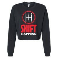 Mens Shift Happens Funny Mechanic Car Lover Cropped Pullover Crew