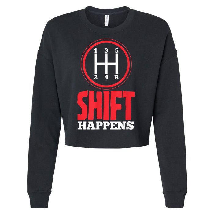 Mens Shift Happens Funny Mechanic Car Lover Cropped Pullover Crew
