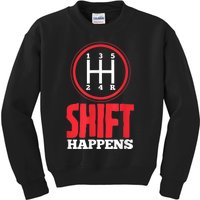 Mens Shift Happens Funny Mechanic Car Lover Kids Sweatshirt