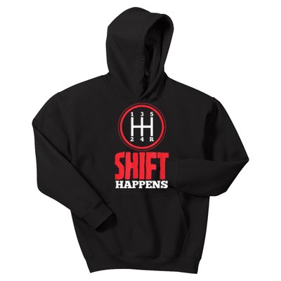 Mens Shift Happens Funny Mechanic Car Lover Kids Hoodie