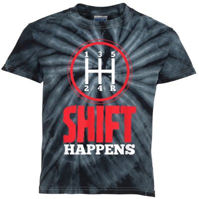 Mens Shift Happens Funny Mechanic Car Lover Kids Tie-Dye T-Shirt