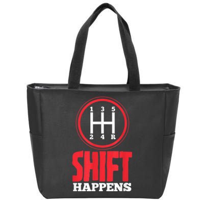 Mens Shift Happens Funny Mechanic Car Lover Zip Tote Bag