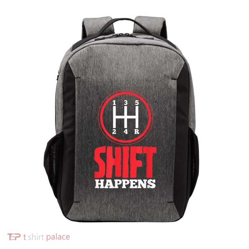 Mens Shift Happens Funny Mechanic Car Lover Vector Backpack