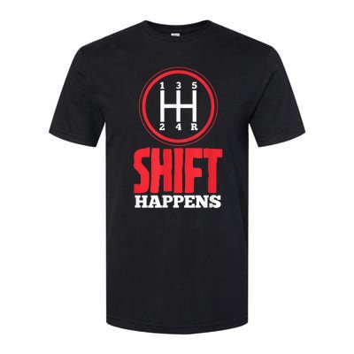 Mens Shift Happens Funny Mechanic Car Lover Softstyle CVC T-Shirt