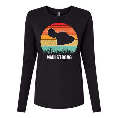 Maui Strong Hawaii Wildfire Sunset Womens Cotton Relaxed Long Sleeve T-Shirt