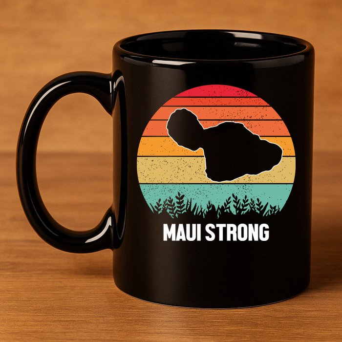 Maui Strong Hawaii Wildfire Sunset 11oz C Handle Ceramic Mug