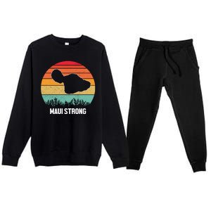 Maui Strong Hawaii Wildfire Sunset Premium Crewneck Sweatsuit Set