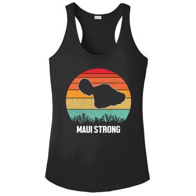 Maui Strong Hawaii Wildfire Sunset Ladies PosiCharge Competitor Racerback Tank