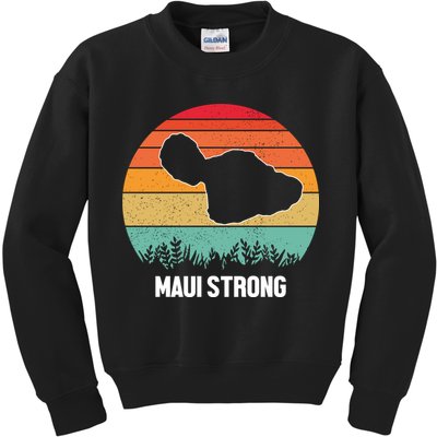 Maui Strong Hawaii Wildfire Sunset Kids Sweatshirt
