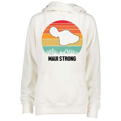 Maui Strong Hawaii Wildfire Sunset Womens Funnel Neck Pullover Hood