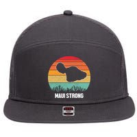 Maui Strong Hawaii Wildfire Sunset 7 Panel Mesh Trucker Snapback Hat