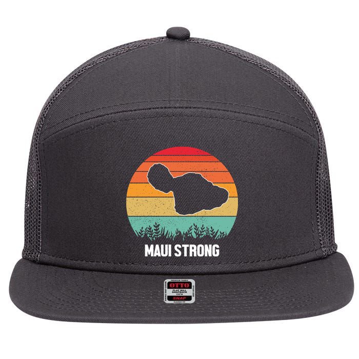 Maui Strong Hawaii Wildfire Sunset 7 Panel Mesh Trucker Snapback Hat