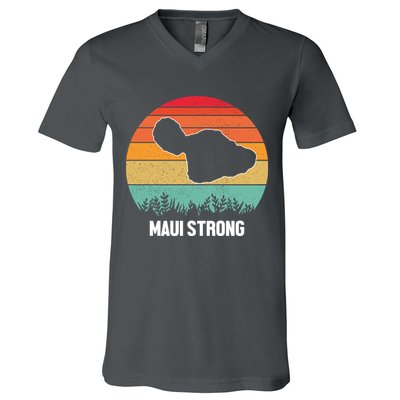 Maui Strong Hawaii Wildfire Sunset V-Neck T-Shirt