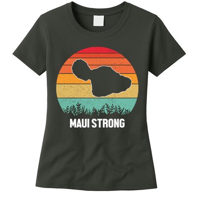 Maui Strong Hawaii Wildfire Sunset Womens T-Shirt