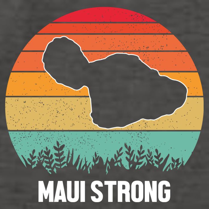Maui Strong Hawaii Wildfire Sunset Vector Backpack