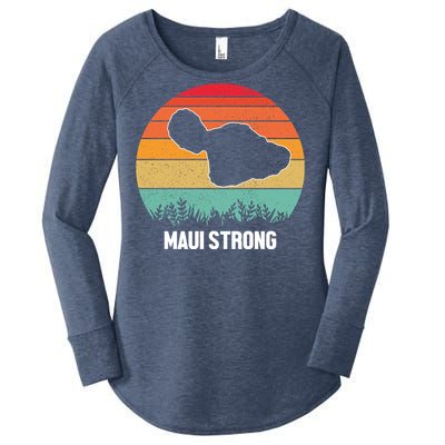 Maui Strong Hawaii Wildfire Sunset Women's Perfect Tri Tunic Long Sleeve Shirt